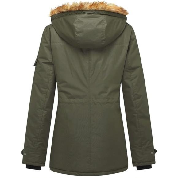 Women's Quilted Winter Coat Warm Puffer Jacket Thicken Parka with Removable Hood - Picture 6 of 6